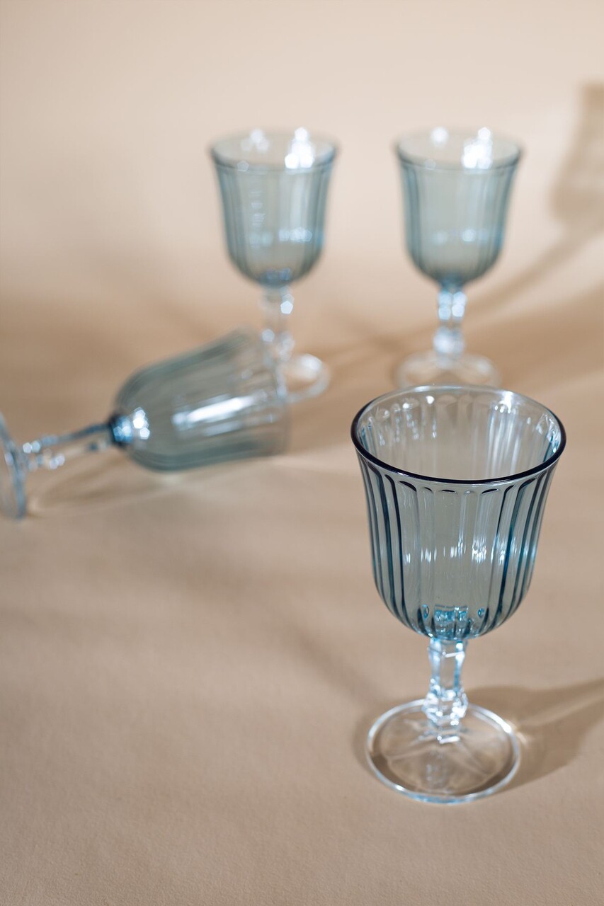 Set de pahare de vin, Hermia, 127RKL1185, Albastru - imagine 3