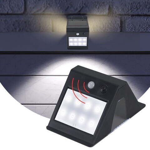 Lampa solara cu senzor Beper, IP65, 9.5x7.8x15.7 cm, plastic, negru