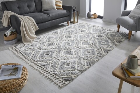 Covor ARIA VICTORIA, 120×170 cm, 100% polipropilena, Gri/Crem Flair Rugs