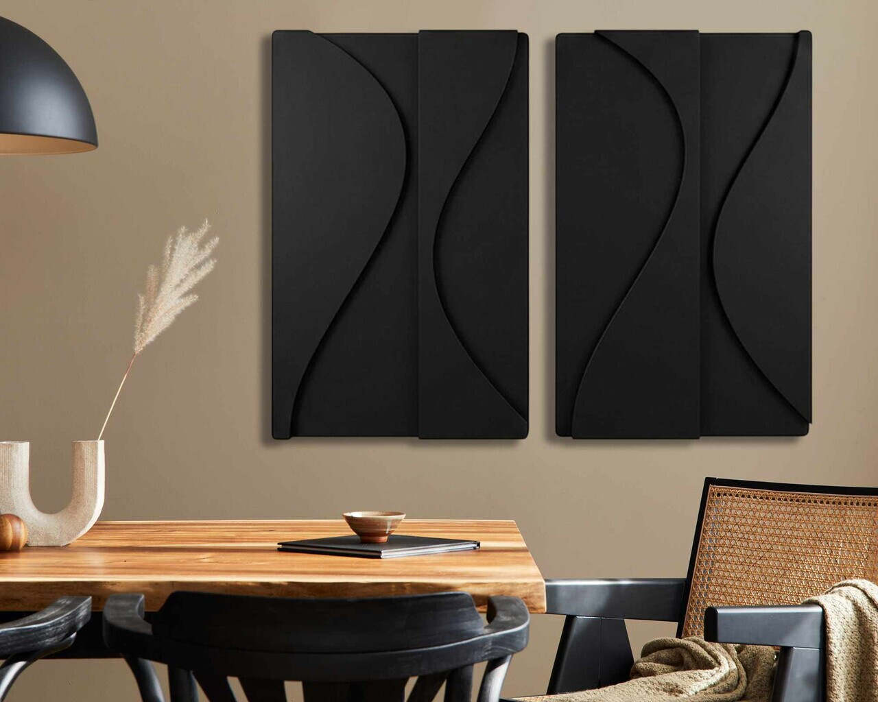 Decoratiune de perete 3D4068-006 MDF Plastic (Grosime: 10 mm Negru