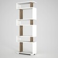 Biblioteca Blok, Woody Fashion, 60x19.5x165 cm, alb/maro