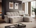 Coltar extensibil dreapta 3 locuri ELTAP, Beneth, 301x185x115 cm, lemn/poliester, bej