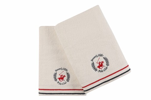 Set 2 prosoape de baie 408, beverly hills polo club, 70x140 cm, bumbac, alb