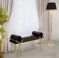 Bancheta Ribbon Black, Mauro Ferretti, 112.5 x 49 x 53 cm, fier/poliester