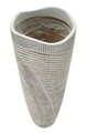 Vaza decorativa Wood Effect, Mauro Ferretti, 19x19x55 cm, polirasina, alb antic