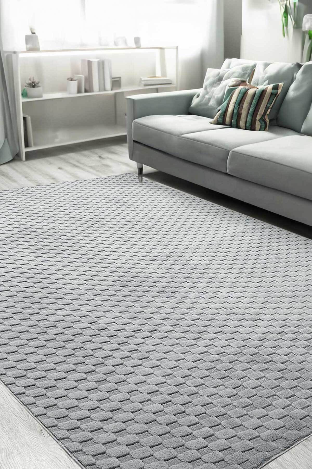 Covor, CLR-DOLLHALI-GRİ-11, 80x200 cm, Poliester, Gri