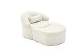 Canapea extensibilă cu 1 loc, Balcab Home, 825BLC4726, Material: 100% POLIESTER (țesătură cu textură de in), Crem