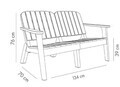 Canapea de gradina cu 2 locuri, Hanah Home, Silva, 134x76x70 cm, Antracit / Cărbune