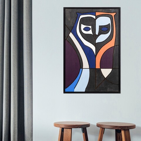 Decoratiune de perete, By Baykus, Placaj, Dimensiune: 39 x 59 cm, Multicolor mezoni.ro