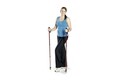 Set 2 bete telescopice pentru drumetie Maximex, Telescopic, 60x10x5 cm, aluminiu, negru/rosu