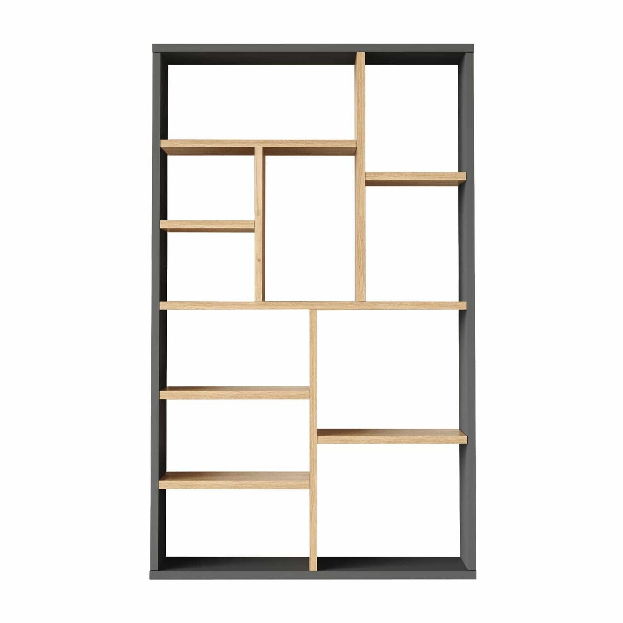 Corp biblioteca, Hanah Home, Kor1-Sa, 75x123.6x22 cm, PAL, Natural / Antracit — imaginea 4