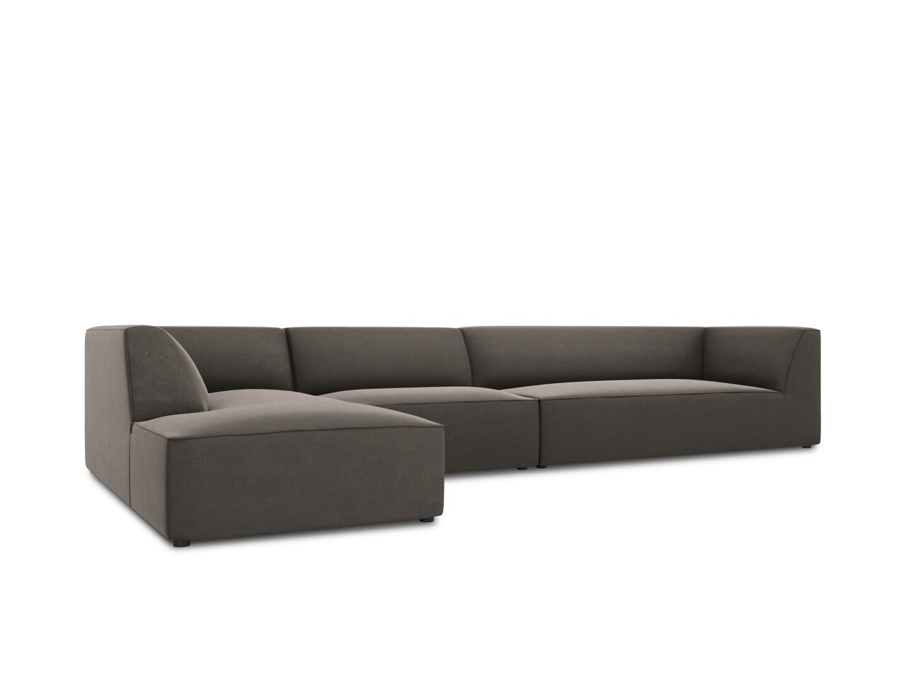 Coltar stanga 5 locuri, Ruby, Micadoni Home, BL, 366x180x69 cm, catifea, gri inchis - 2 | YEO