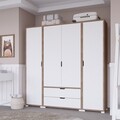 Dulap pentru haine, Miwood, Nisan 1600-024, Nuc deschis / Alb