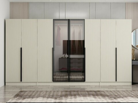 Dulap pentru haine, Hanah Home, Nisa, 360x210x52 cm, Gresie
