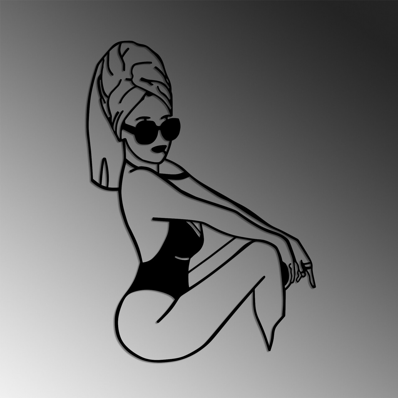 Decoratiune de perete, Cool Woman, 50 x 70 cm, Negru - view 4