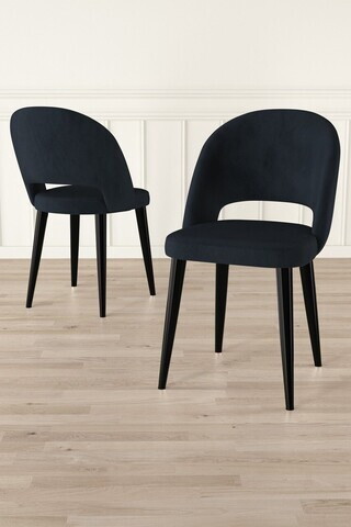 Set scaune (8 piese), Hanah Home, Pane, Antracit / Negru