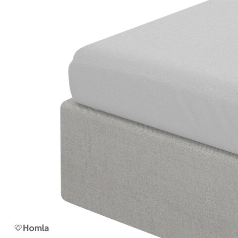 Cearceaf de pat cu elastic Danielle, Homla, 180x200 cm, bumbac satinat, gri