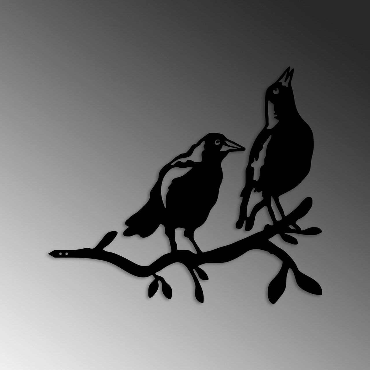 Obiect decorativ de grădină, Bird On The Branch 09, 45x39 cm, Negru - view 5