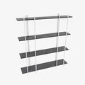 Corp biblioteca, Zena Home, Moss, 160x180x29.6 cm, PAL, Alb/Negru