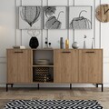 Consola, Mezza, Aurora, 180 x 80 x 45 cm, pal melaminat, stejar