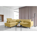 Coltar extensibil stanga 4 locuri ELTAP, LT-45SAV, Noble, 255x201x100 cm, lemn/poliester, galben