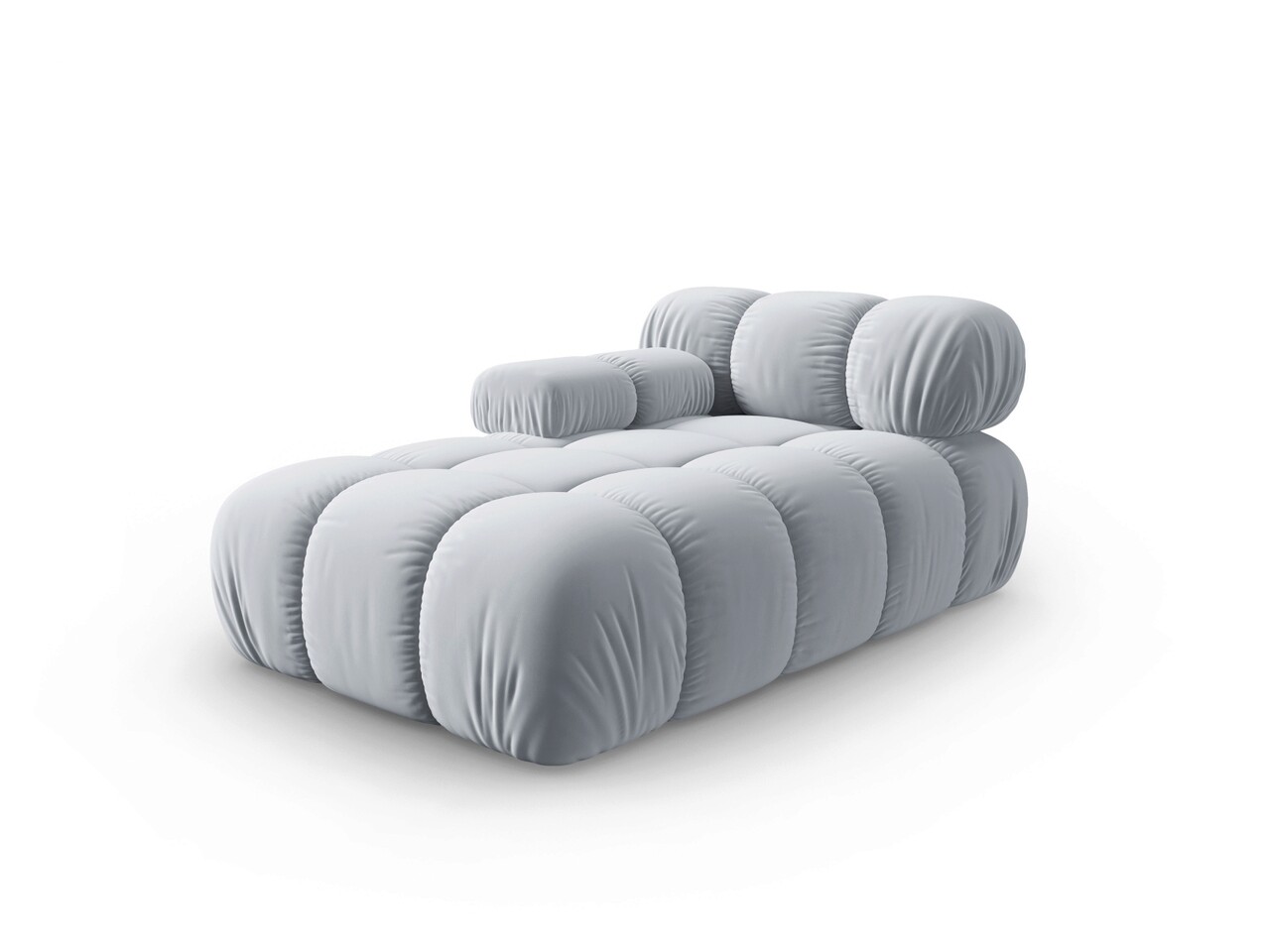 Sezlong living stanga 1 loc, Bellis, Micadoni Home, BL, 157x97x62 cm, catifea, albastru deschis