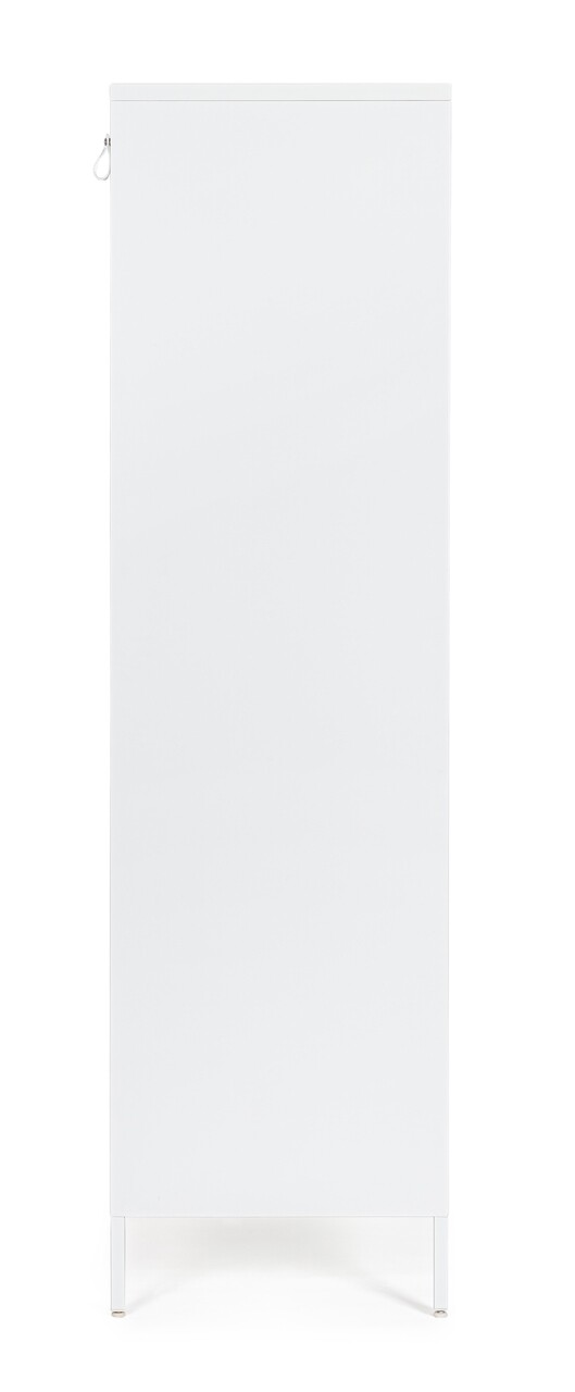 Dulap cu 2 usi Cambridge, Bizzotto, 2 rafturi reglabile, 80 x 50 x 185 cm, otel, alb