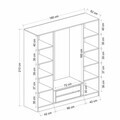Dulap pentru haine, Hanah Home, Nisa, 180x210x52 cm, Antracit