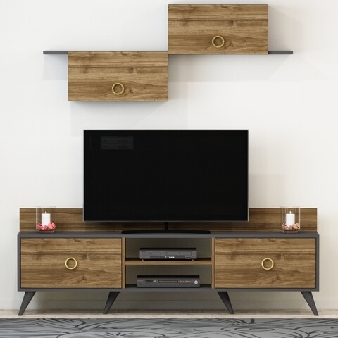Mobilier living cakra, gauge concept, 2 piese, pal, aluna/antracit