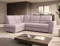Coltar extensibil stanga 3 locuri ELTAP, LT-101GO, Siber, 270x186x93 cm, lemn/poliester, roz deschis
