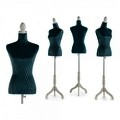 Cuier manechin Rhombus, Gift Decor, 41 x 39 x 165 cm, lemn/catifea, verde