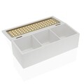 Cutie de bijuterii Rattan, Versa, 26 x 10 x 8 cm, lemn, alb