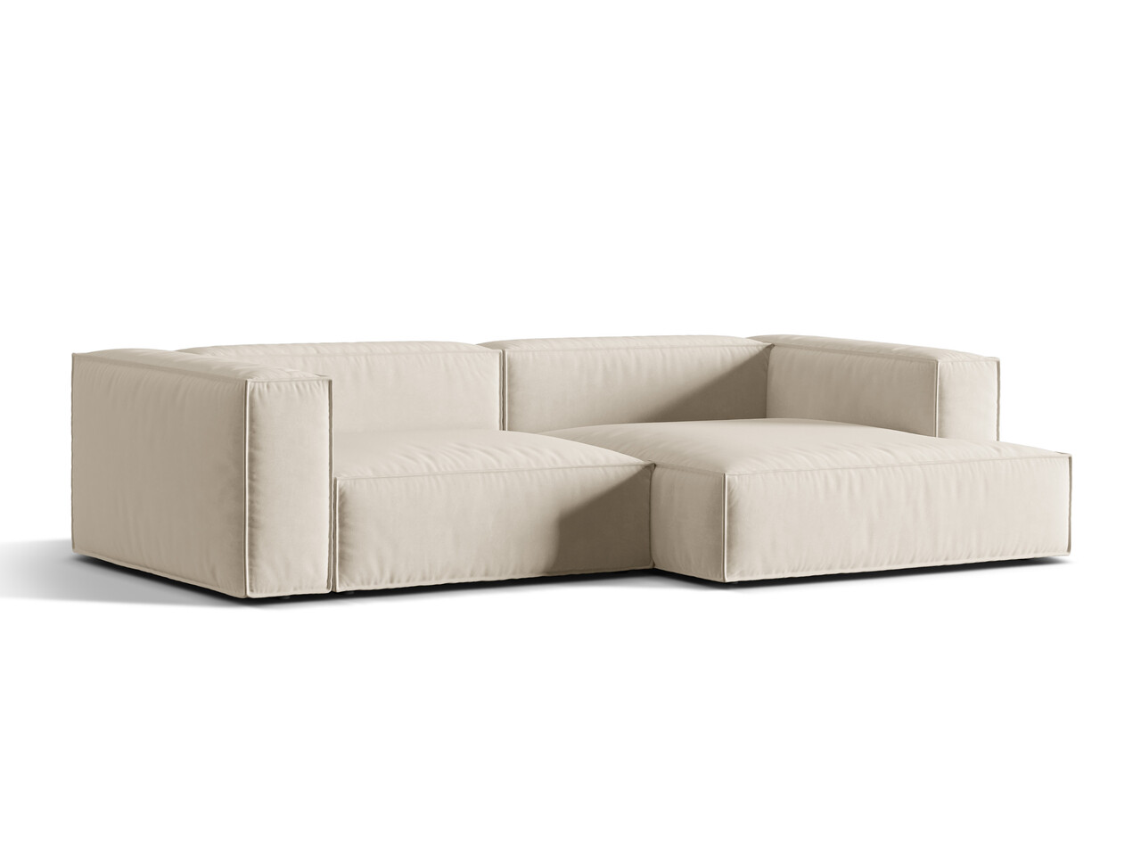 Coltar modular dreapta 4 locuri, Nuria-88, Micadoni Home, 292x147x72 cm, catifea, bej