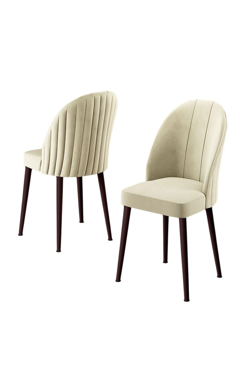 Set scaune 4 piese, Hanah Home, Mara, Crem/Maro — imaginea 2
