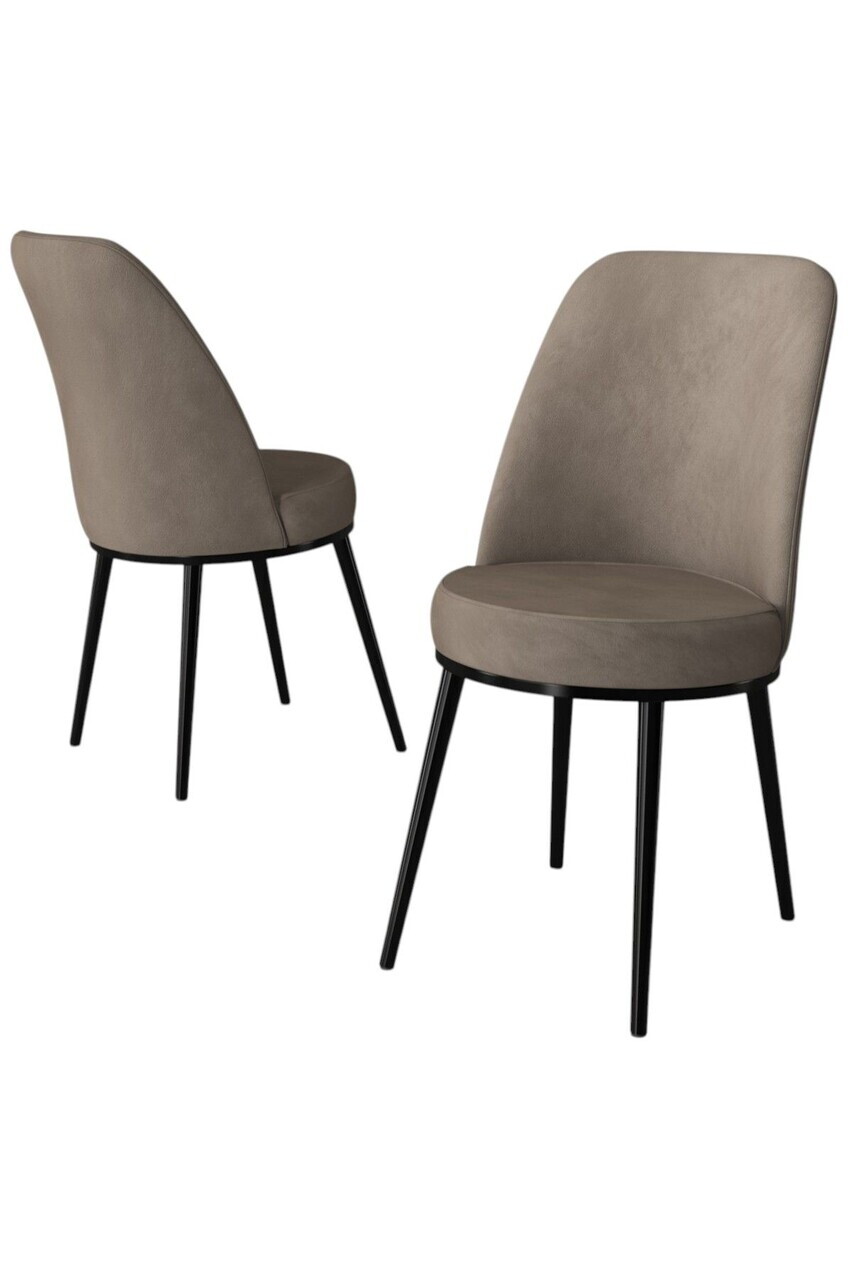 Set scaune 6 piese, Hanah Home, Jaxe, Cappuccino / Negru — imaginea 2