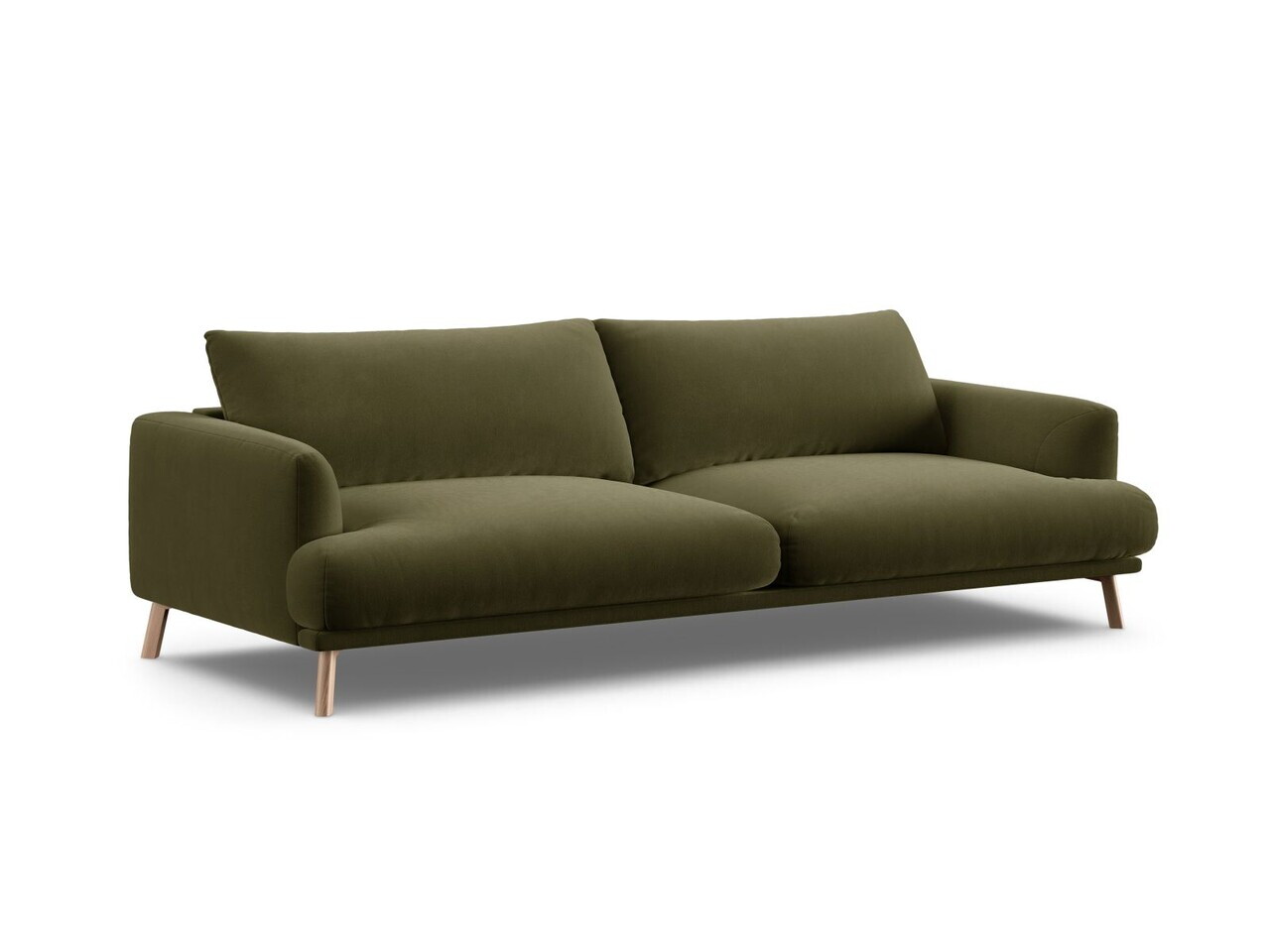 Canapea 4 locuri, Naomi, Micadoni Home, 230x95x75 cm, catifea, verde — imaginea 3