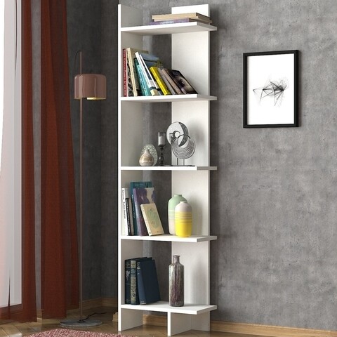 Biblioteca Perla, Tera Home, 48.5x22x170 cm, alb Mobilier si saltele