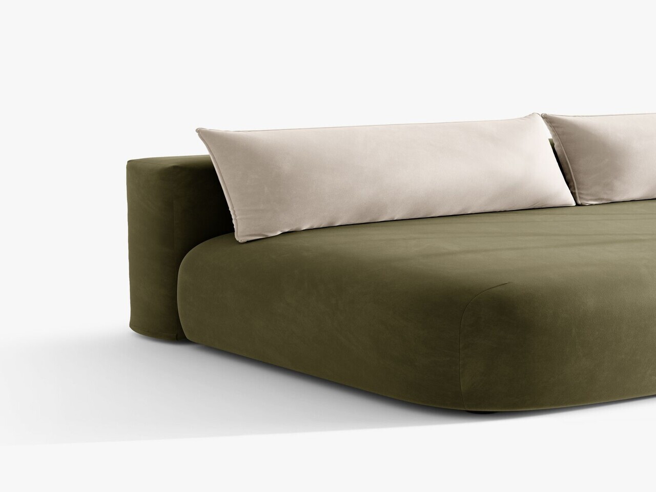 Canapea extensibila 3 locuri, Hena, Micadoni Home, 205x112x85 cm, catifea, verde — imaginea 8
