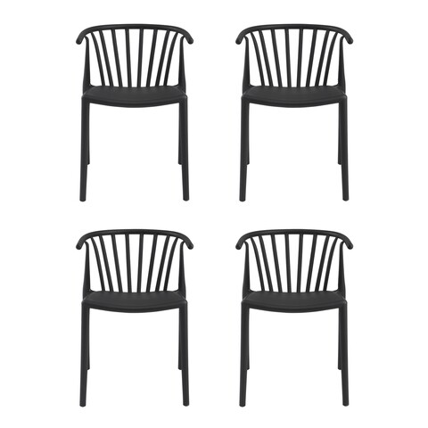 Set 4 scaune Carlo, Heinner, plastic, negru