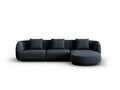 Coltar dreapta 4 locuri, Tulum, Cosmopolitan Design, 255x156x70 cm, tesatura chenille, albastru regal