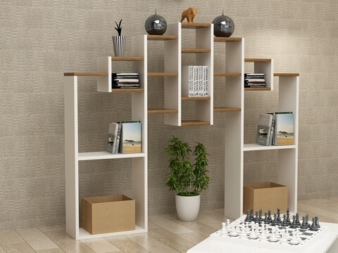 Biblioteca RF.004.004.141, Gauge Concept, 150x20x120 cm, PAL, alb/aluna Mobilier si saltele