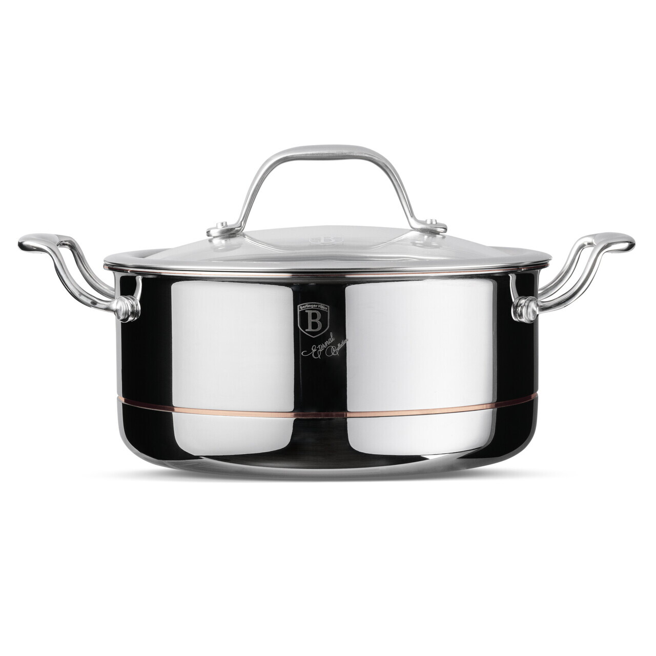 Oala cu capac Berlinger Haus, Copper Touch, 20 cm, inox/aluminiu, argintiu - imagine 5