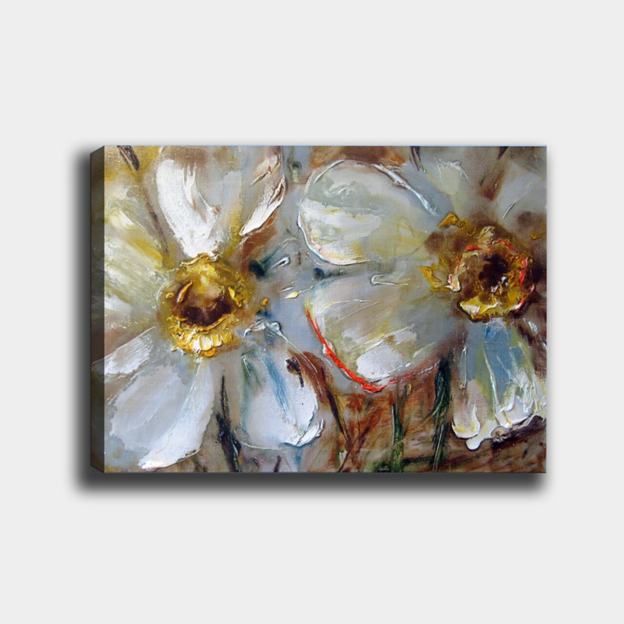 Tablou decorativ Flowers, Tablo center, 100x140 cm, canvas, multicolor