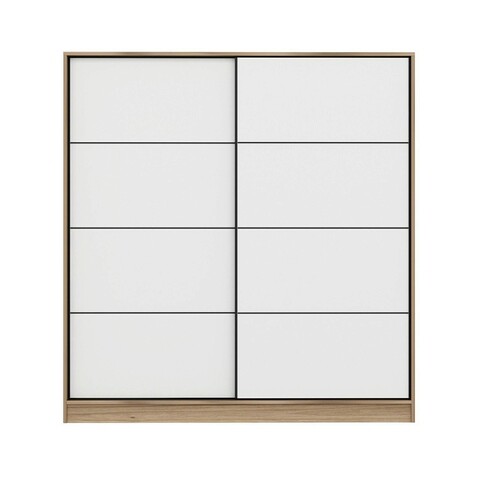 Dulap pentru haine, Minerva, Kale, 180x190x52 cm, PAL, Alb / Dore