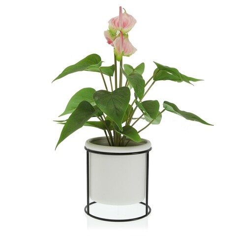 Ghiveci cu suport Kyro Light, Versa, 15 x 15 cm, ceramica/metal