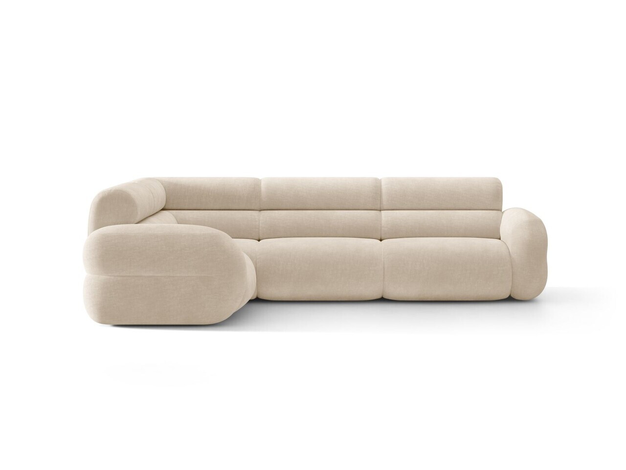 Coltar stanga 5 locuri, Neo, Micadoni Home, 295x210x83 cm, tesatura Chenille, bej deschis