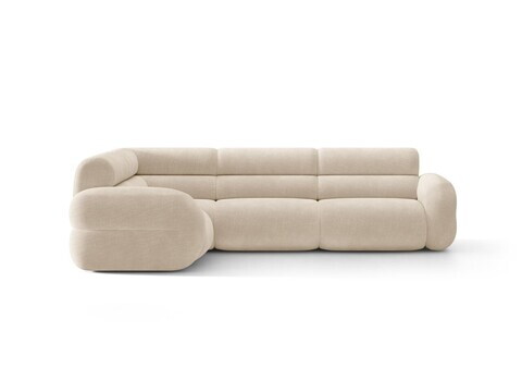 Coltar stanga 5 locuri, Neo, Micadoni Home, 295x210x83 cm, tesatura Chenille, bej deschis