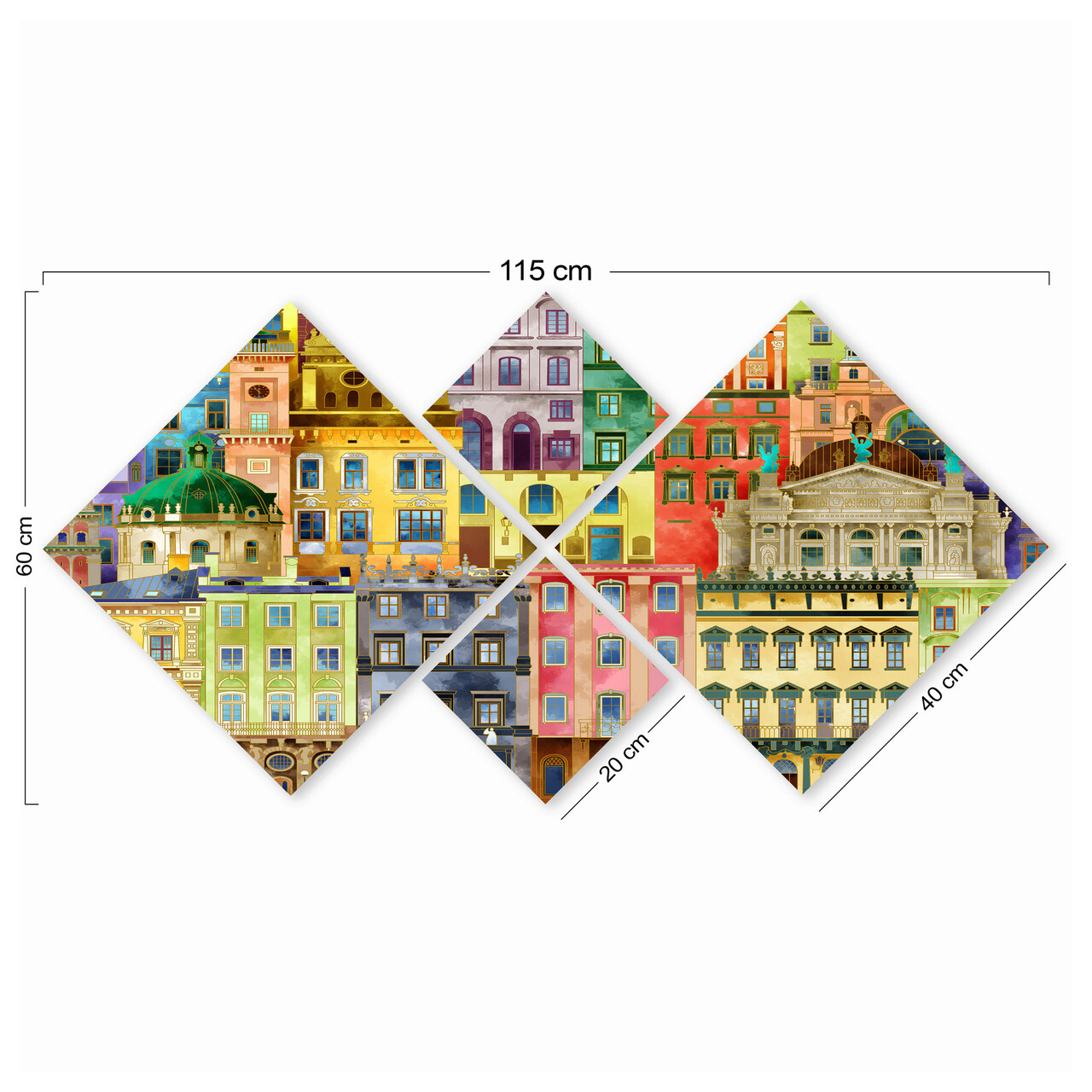 Set 4 tablouri decorative, 4MDF376404526, MDF, Imprimat UV, Multicolor