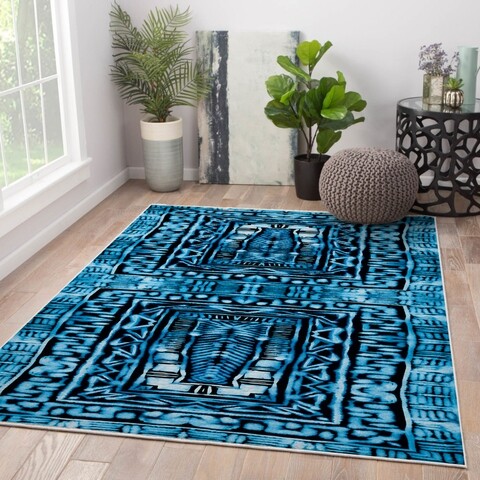Covor Blue Mask, Oyo Concept, 100×140 cm, poliester, multicolor 100x140