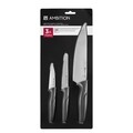 Set cutite 3 piese  Aspiro, Ambition, 9 / 11.5 / 20 cm, inox, negru
